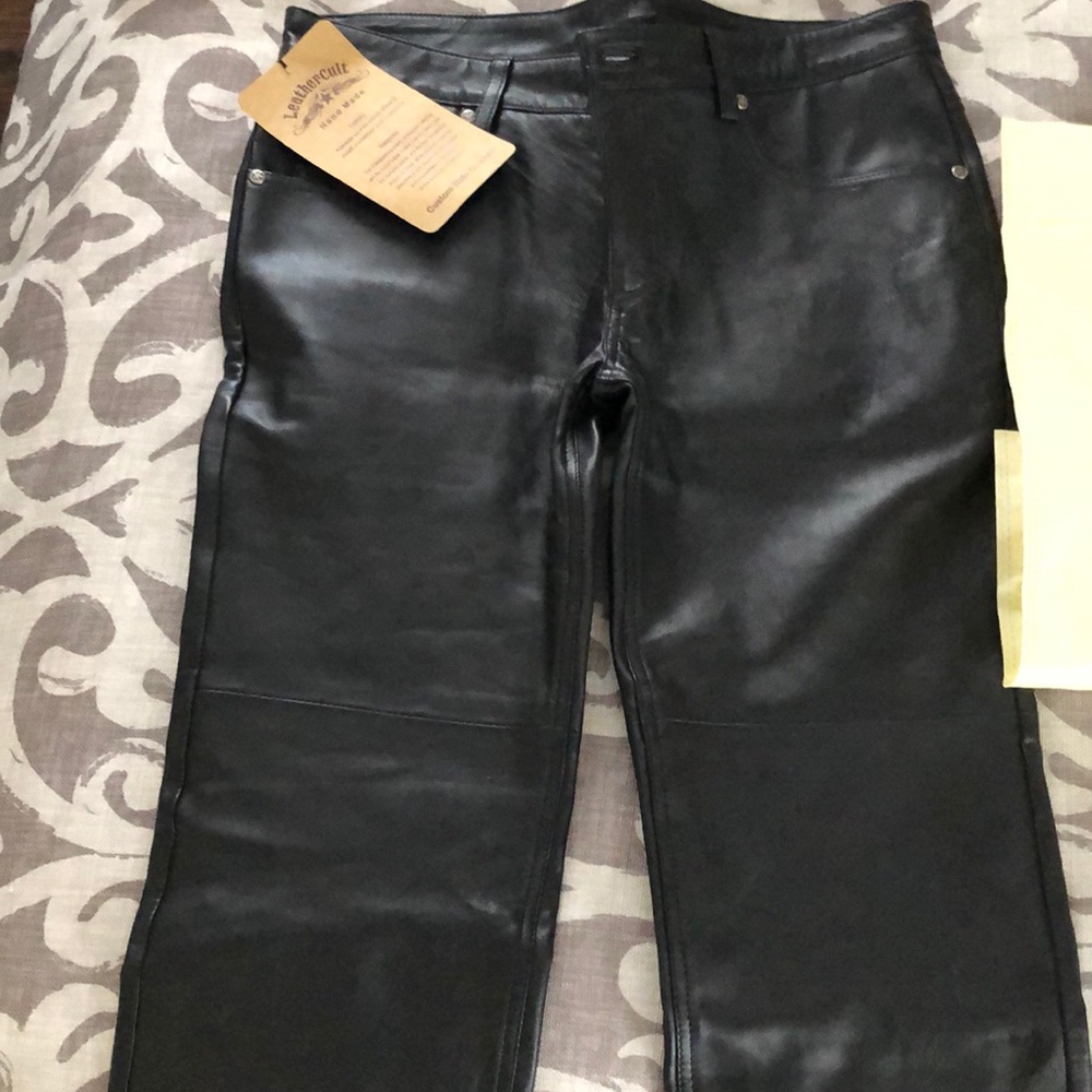 Black leather panda new